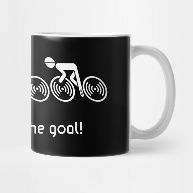 The Way Is The Goal! (3 Racing Cyclists / Bike / White) by MrFaulbaum